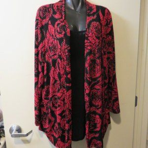 JM COLLECTION BLOUSE, 3X, RED AND BLACK ATTACHED